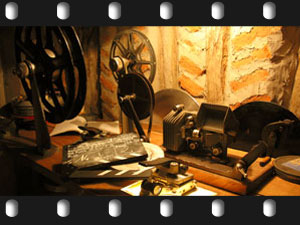 vintage projector bed
